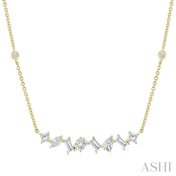 Mixed Shape Diamond Station Necklace