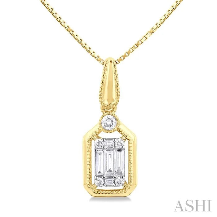 Emerald Shape Fusion Diamond Pendant