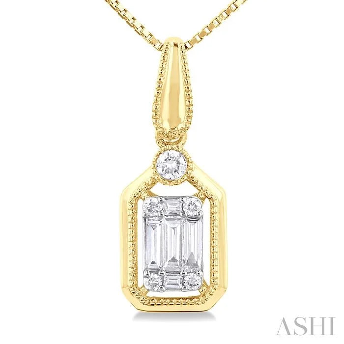 Emerald Shape Fusion Diamond Pendant