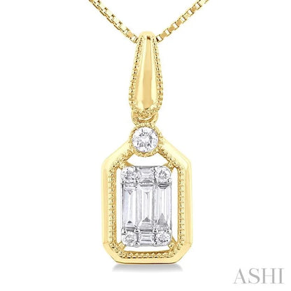 Emerald Shape Fusion Diamond Pendant