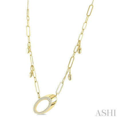 Paperclip Link Diamond Fashion Necklace