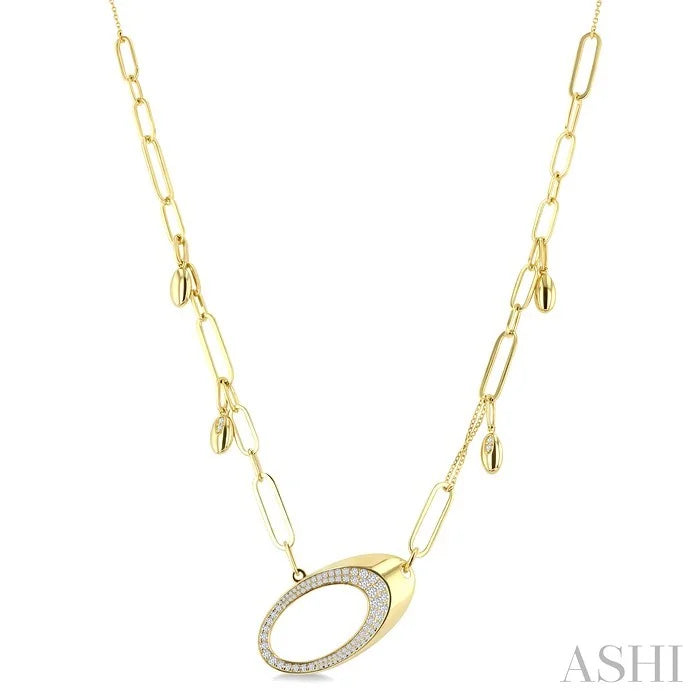 Paperclip Link Diamond Fashion Necklace