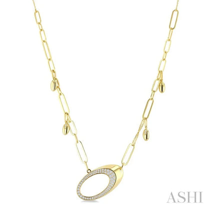 Paperclip Link Diamond Fashion Necklace