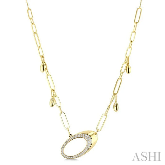 Paperclip Link Diamond Fashion Necklace