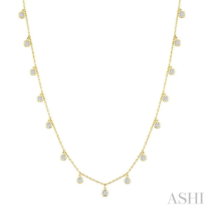 Diamond Dangle Station Necklace