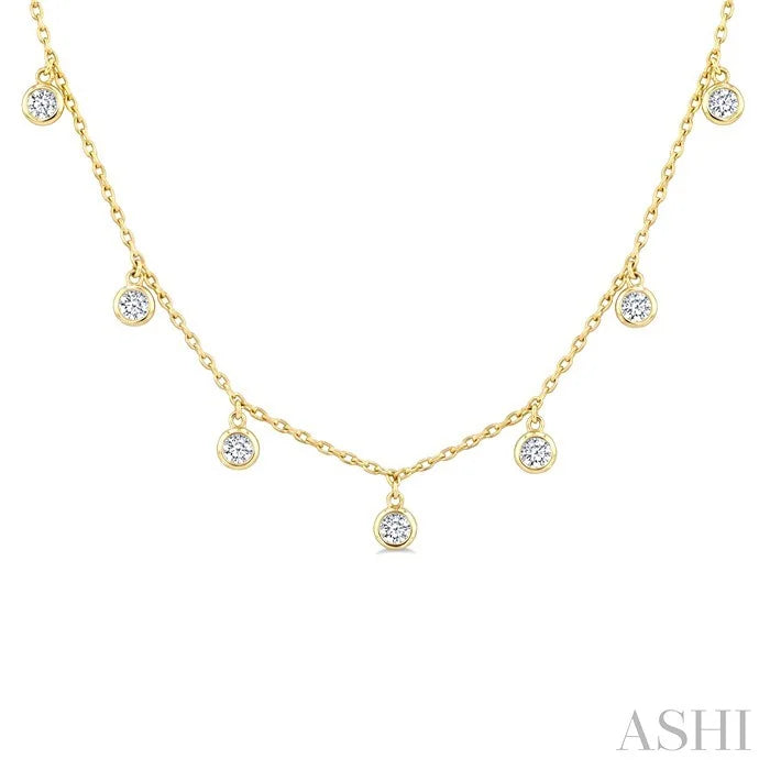 Diamond Dangle Station Necklace