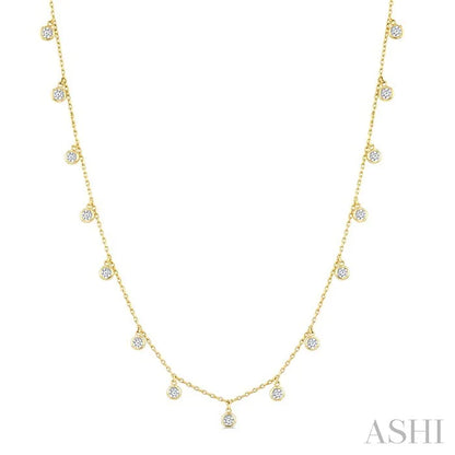 Diamond Dangle Station Necklace