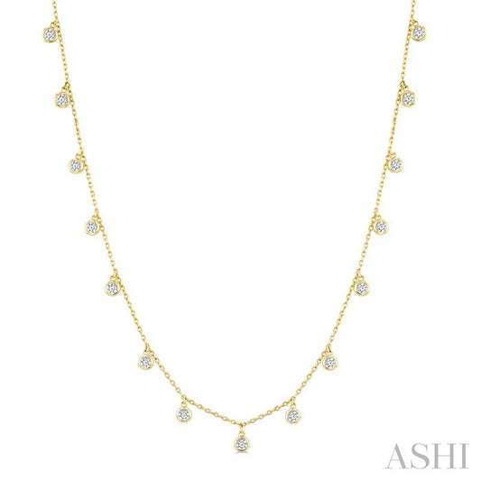 Diamond Dangle Station Necklace