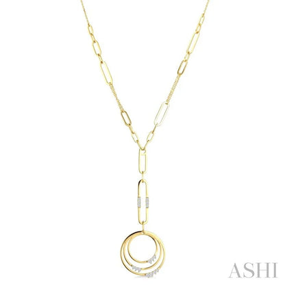Circle Paperclip Link Diamond Fashion Necklace