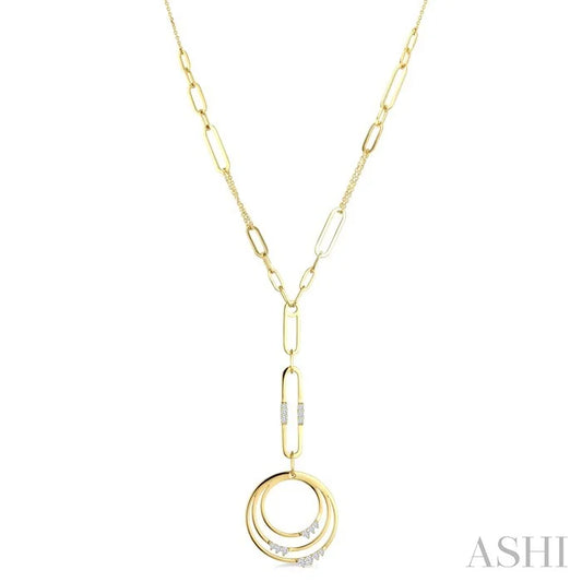 Circle Paperclip Link Diamond Fashion Necklace