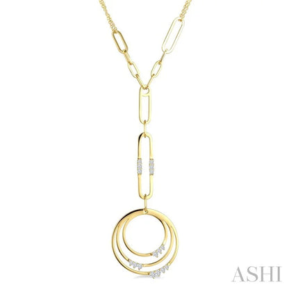 Circle Paperclip Link Diamond Fashion Necklace