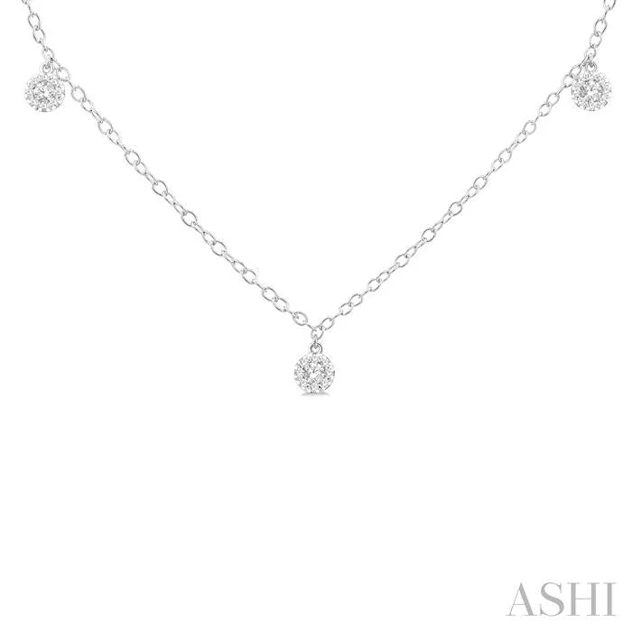 Round Shape Lovebright Diamond Station Necklace