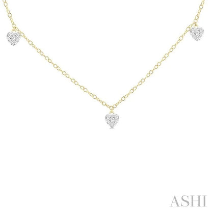 Heart Shape Lovebright Diamond Station Necklace