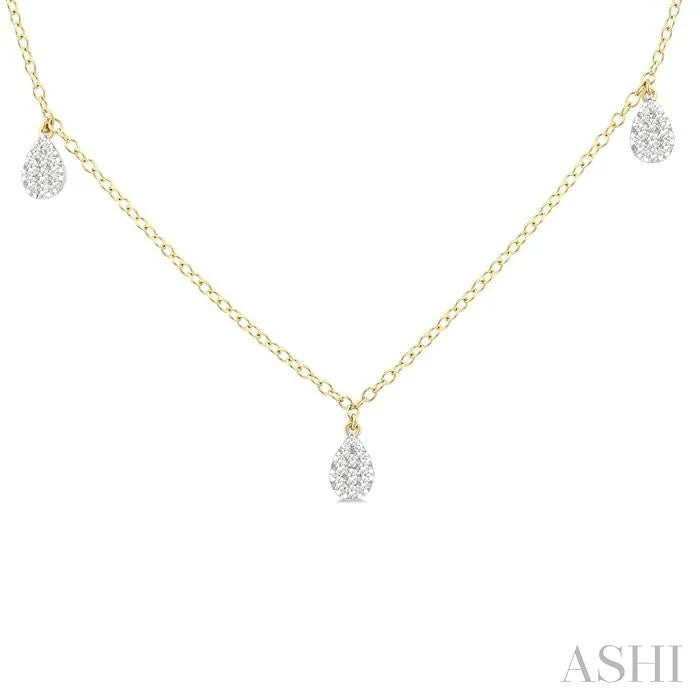 Pear Shape Lovebright Diamond Station Necklace