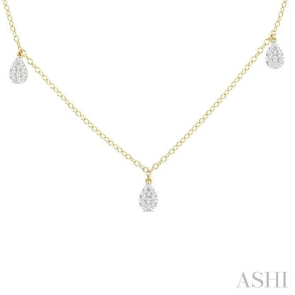 Pear Shape Lovebright Diamond Station Necklace