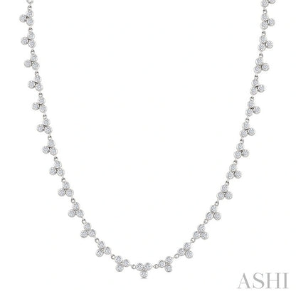 3 Stone Bezel Diamond Station Necklace