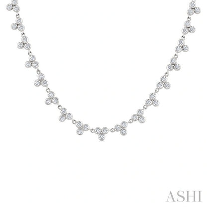 3 Stone Bezel Diamond Station Necklace