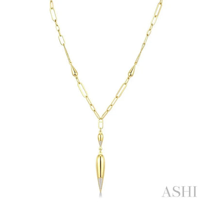 Teardrop Paperclip Diamond Fashion Necklace
