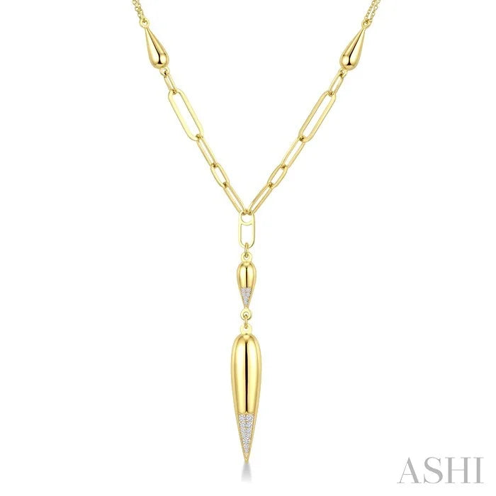 Teardrop Paperclip Diamond Fashion Necklace