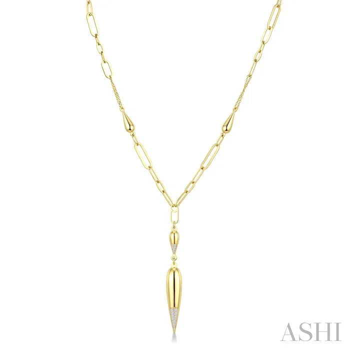 Teardrop Paperclip Diamond Fashion Necklace
