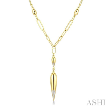 Teardrop Paperclip Diamond Fashion Necklace