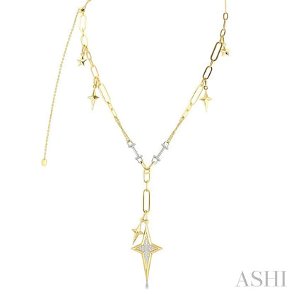 Star Shape Paperclip Link Diamond Fashion Necklace