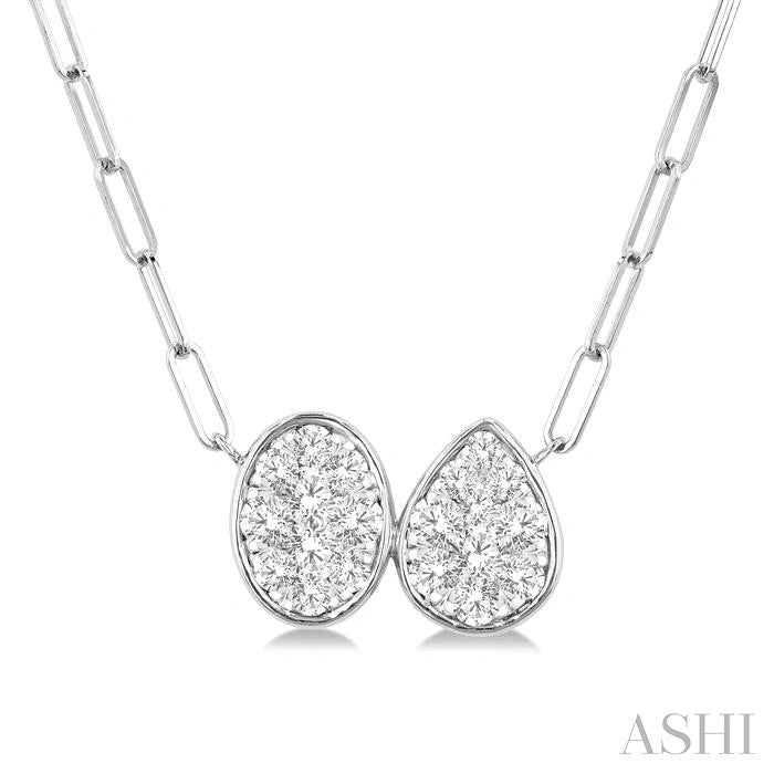 Oval & Pear Shape Lovebright Diamond Necklace
