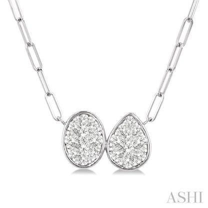 Oval & Pear Shape Lovebright Diamond Necklace