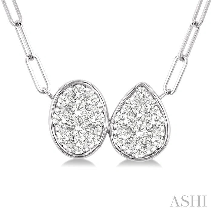 Oval & Pear Shape Lovebright Diamond Necklace