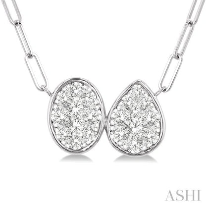 Oval & Pear Shape Lovebright Diamond Necklace