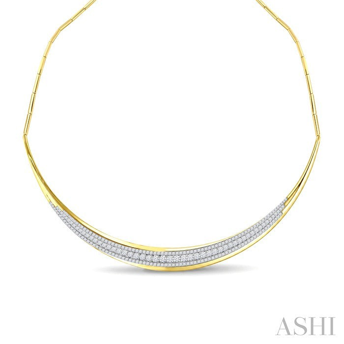 Pave-Set Diamond Fashion Smile Necklace