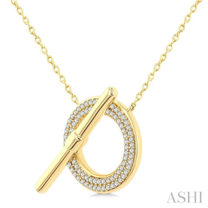 Circle Toggle Diamond Fashion Necklace