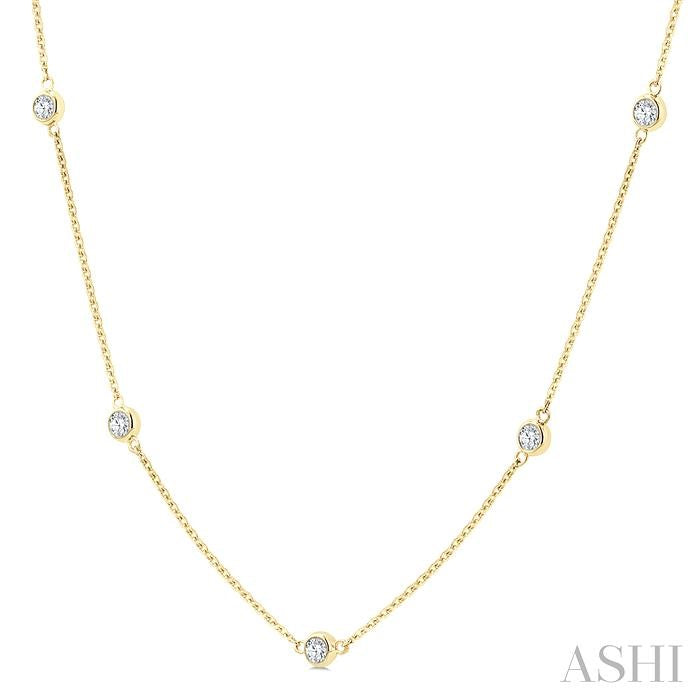 Bezel Set Diamond Station Necklace