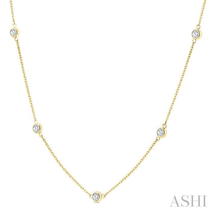 Bezel Set Diamond Station Necklace