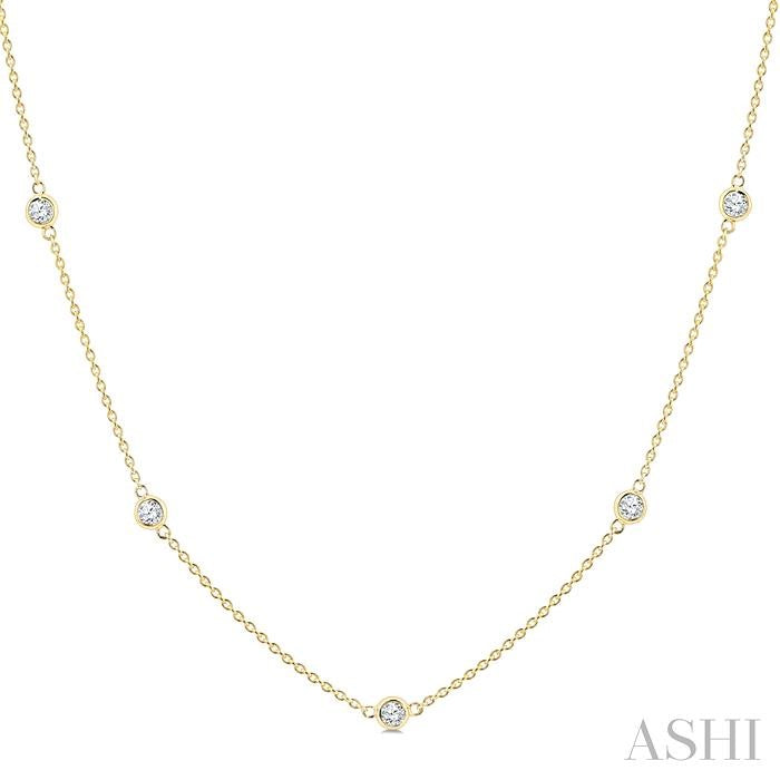 Bezel Set Diamond Station Necklace