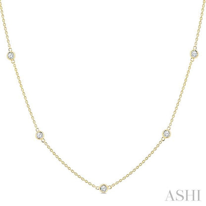 Bezel Set Diamond Station Necklace