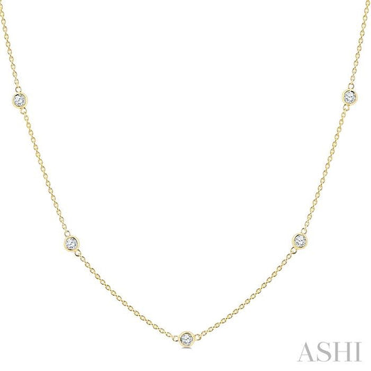 Bezel Set Diamond Station Necklace