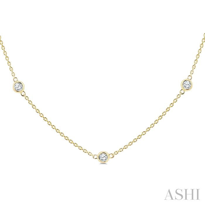 Bezel Set Diamond Station Necklace