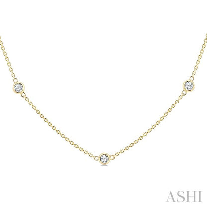 Bezel Set Diamond Station Necklace