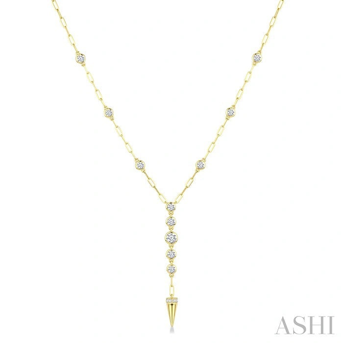 Paperclip Diamond Fashion Station Necklace