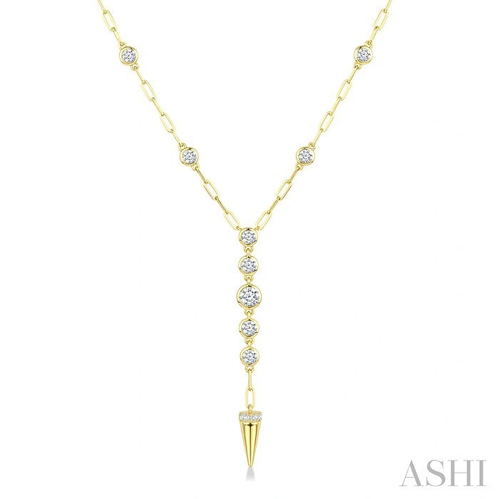 Paperclip Diamond Fashion Station Necklace