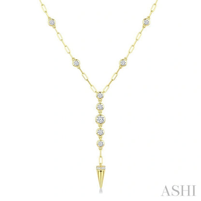Paperclip Diamond Fashion Station Necklace