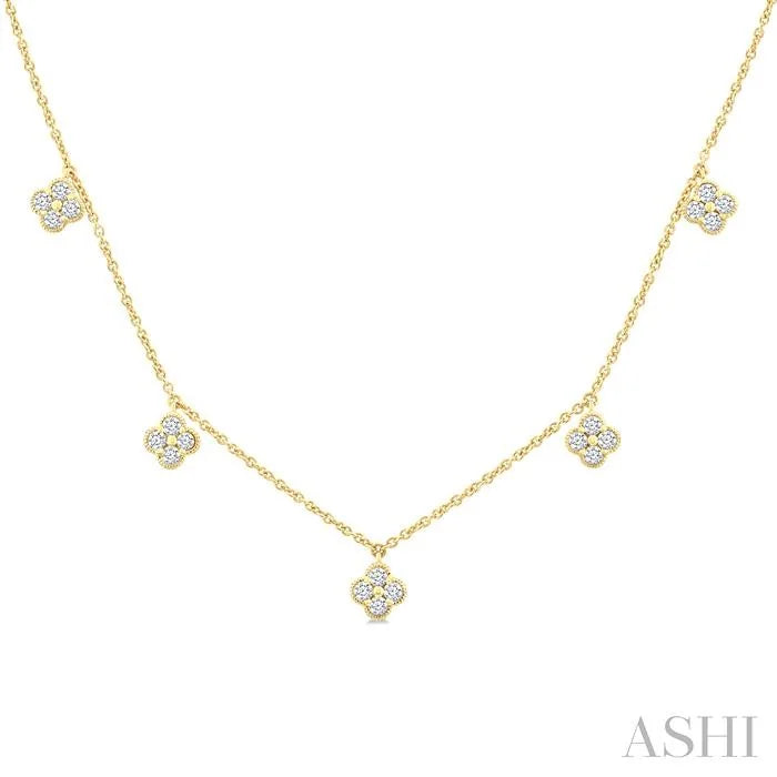 Clover Diamond Station Necklace