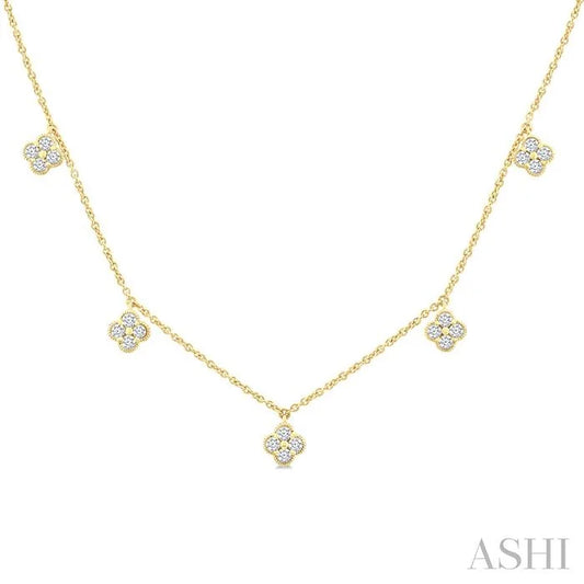 Clover Diamond Station Necklace
