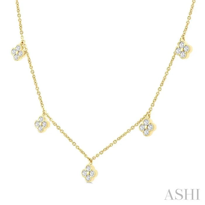 Clover Diamond Station Necklace