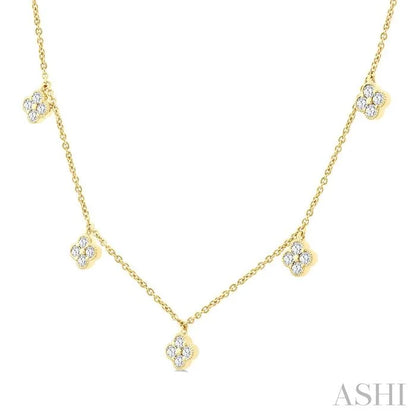 Clover Diamond Station Necklace