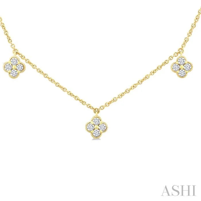 Clover Diamond Station Necklace