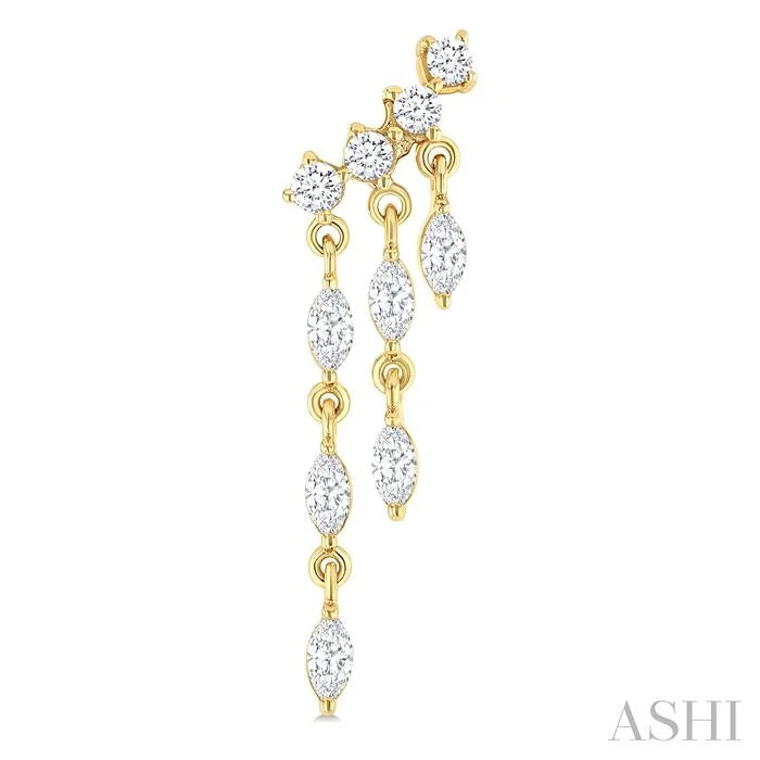 Marquise Shape Chandelier Diamond Earrings