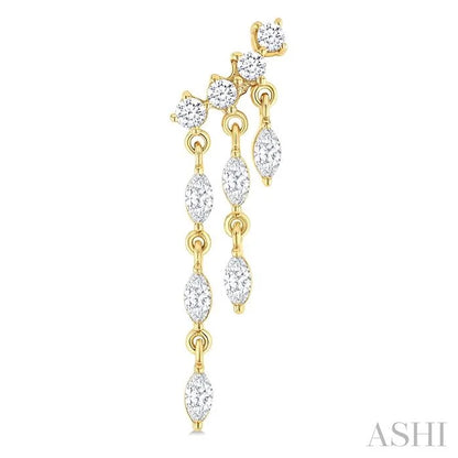 Marquise Shape Chandelier Diamond Earrings