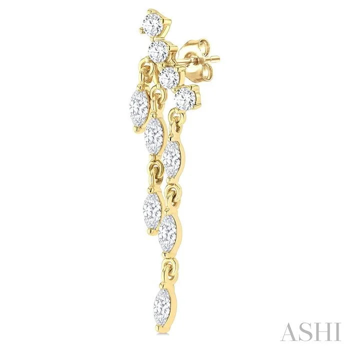 Marquise Shape Chandelier Diamond Earrings